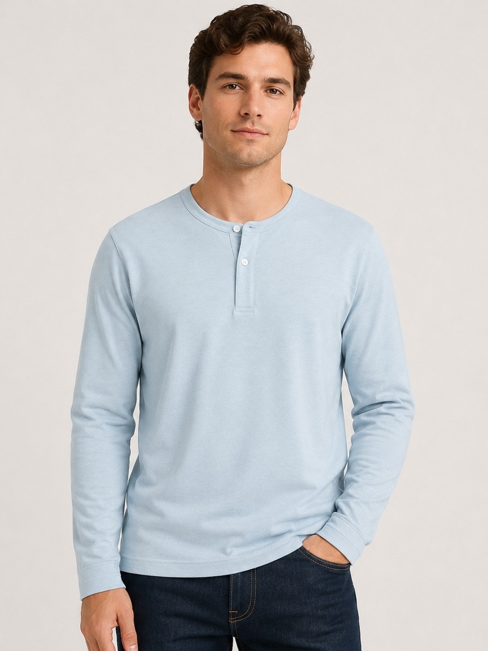 NWT Alfani Alfatech Henley Shirt L Sweet Seafoam